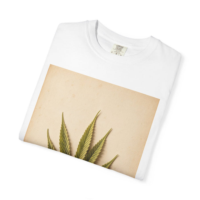 T-Shirt — Vintage Botanical Cannabis Leaf Print