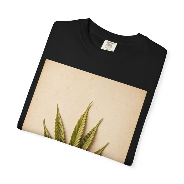 T-Shirt — Vintage Botanical Cannabis Leaf Print