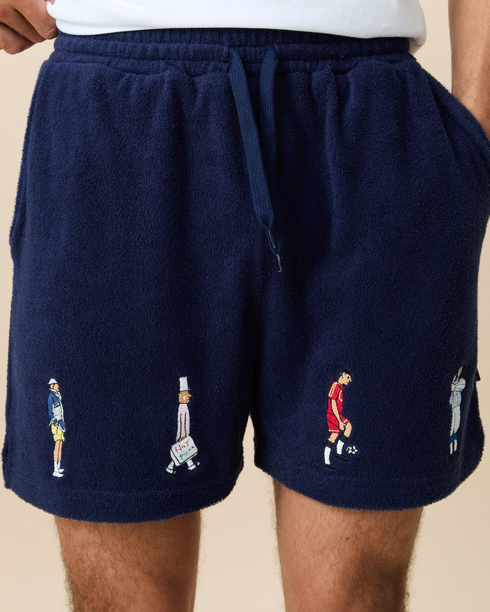 Terry Pull On Shorts Evening Blue