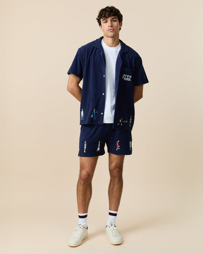 Terry Pull On Shorts Evening Blue