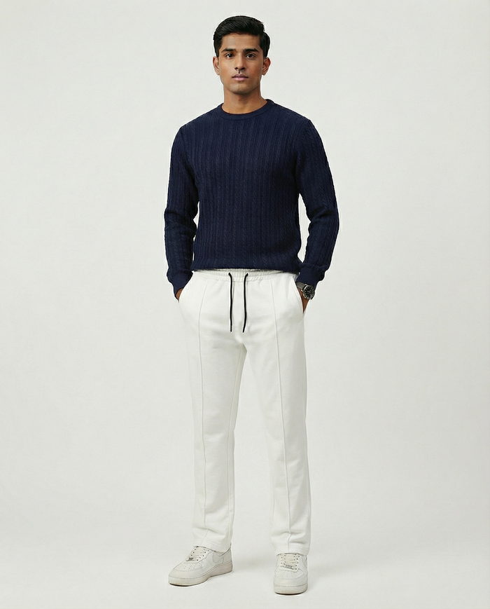 TERRY TROUSER WHITE RELAXED FIT