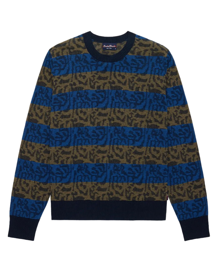 Tonal Striped Sweater Blue Black Tonal Stripe