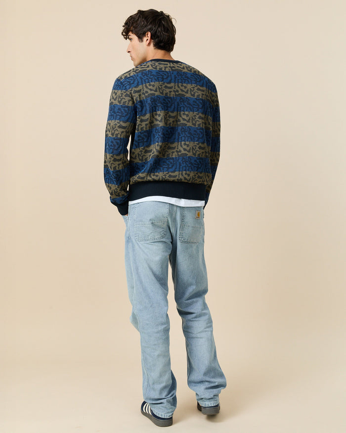 Tonal Striped Sweater Blue Black Tonal Stripe