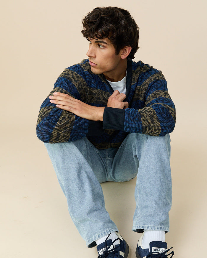 Tonal Striped Sweater Blue Black Tonal Stripe