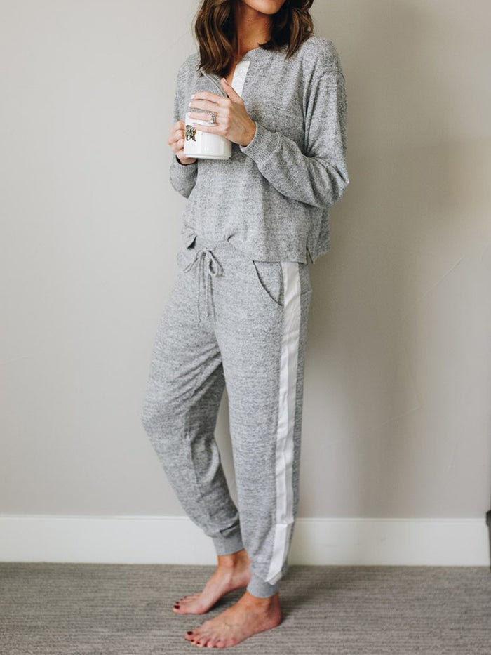 Two-piece Knitted Casual Thin Suit