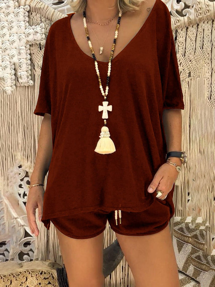Two Piece Set with Stylish Back Wings Printing