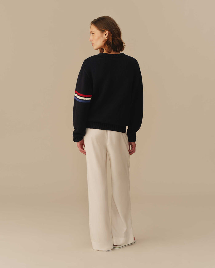 USA Flag Crewneck Sweater Navy