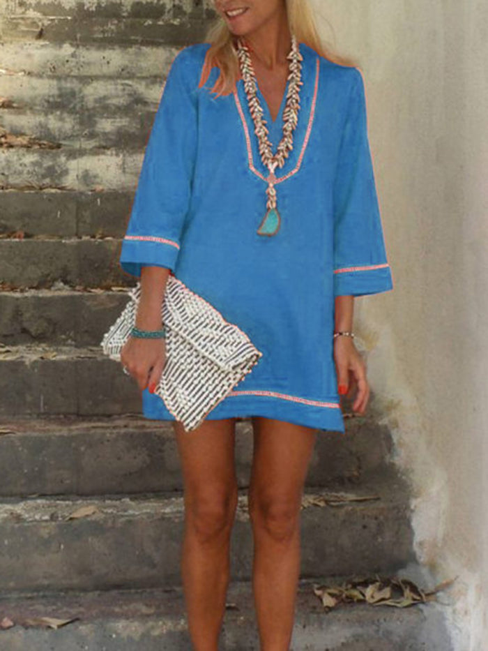 V-Neck Casual Dress