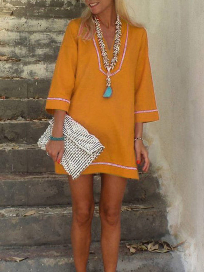 V-Neck Casual Dress