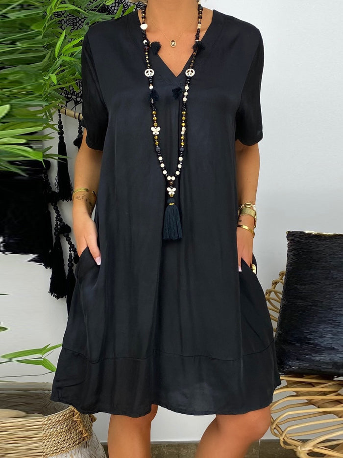 V-neck Casual Short Sleeve Dress