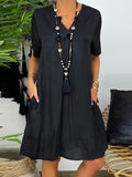V-neck Casual Short Sleeve Dress