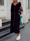 V-neck Floral Print Loose Dress