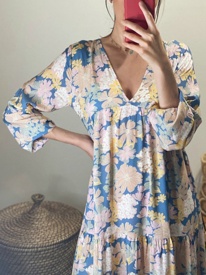 V-Neck Print Dress