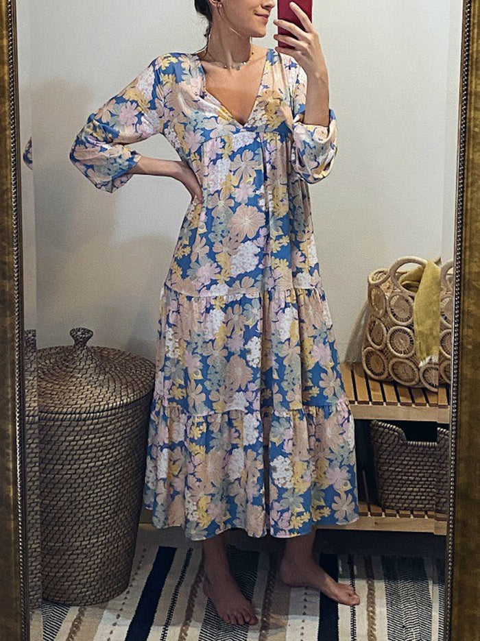 V-Neck Print Dress
