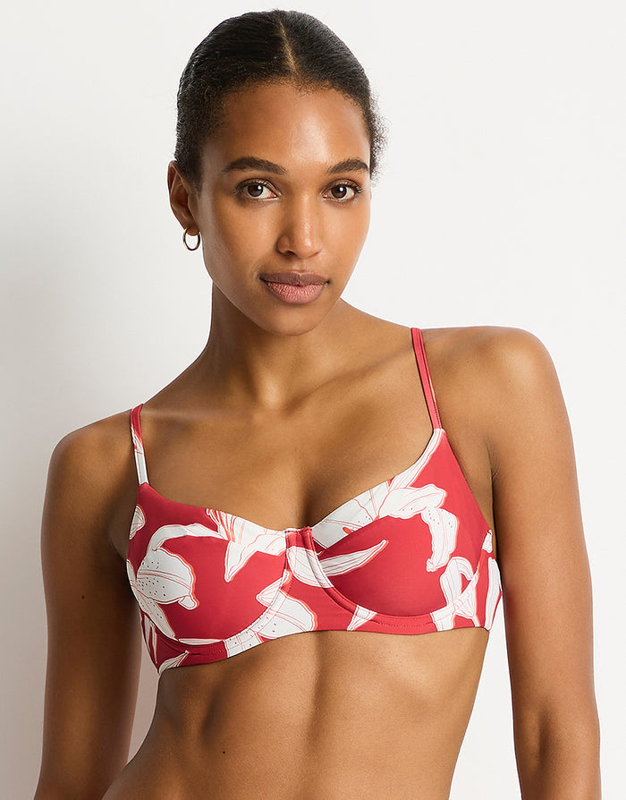 Sea Level Veridian Balconette Bra Bikini Top - Ruby - Simply Beach UK