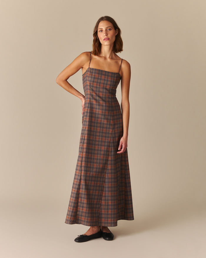 Veronica Ivy Plaid Long Dress Multi-Color Multi-Color / 14