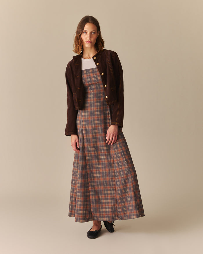 Veronica Ivy Plaid Long Dress Multi-Color Multi-Color / 14