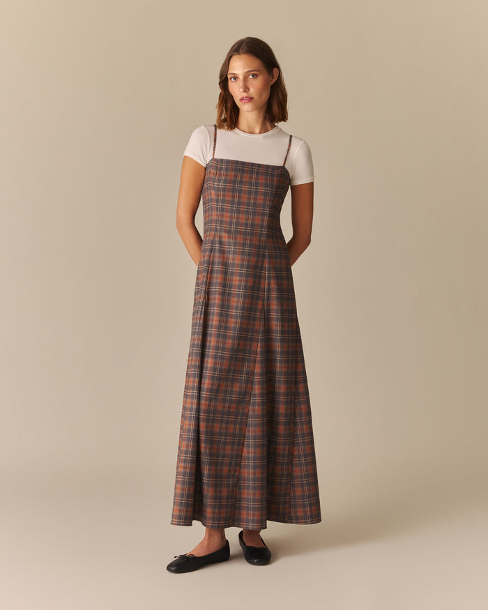 Veronica Ivy Plaid Long Dress Multi-Color Multi-Color / 14
