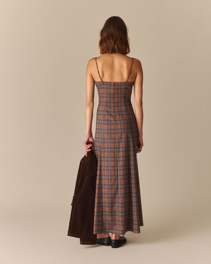 Veronica Ivy Plaid Long Dress Multi-Color Multi-Color / 14