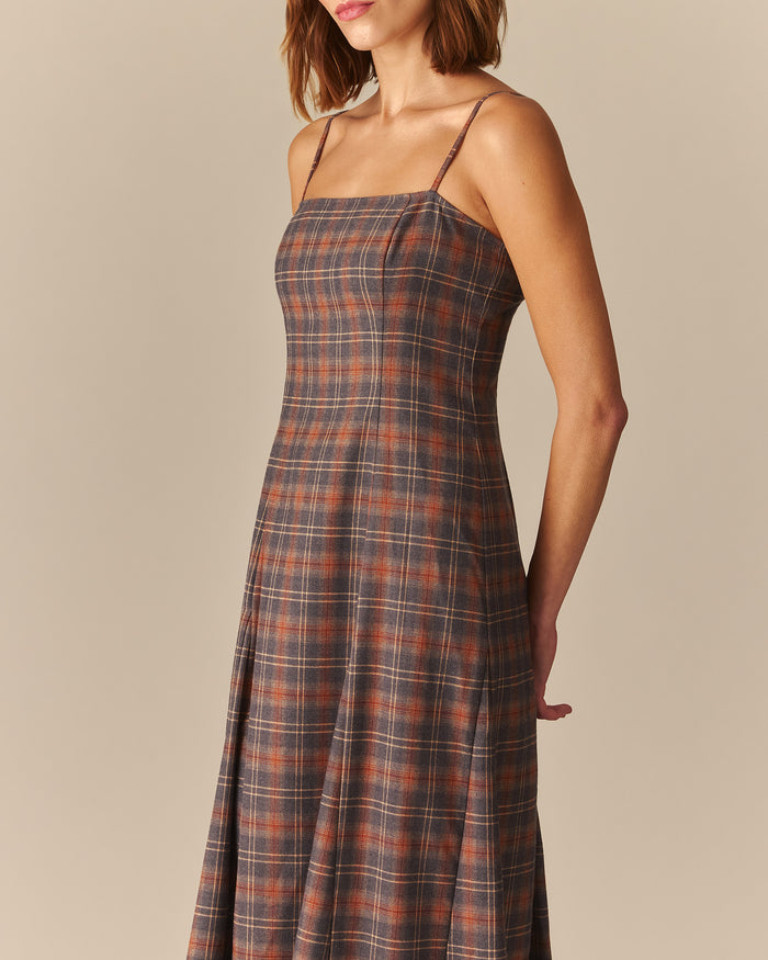 Veronica Ivy Plaid Long Dress Multi-Color Multi-Color / 14