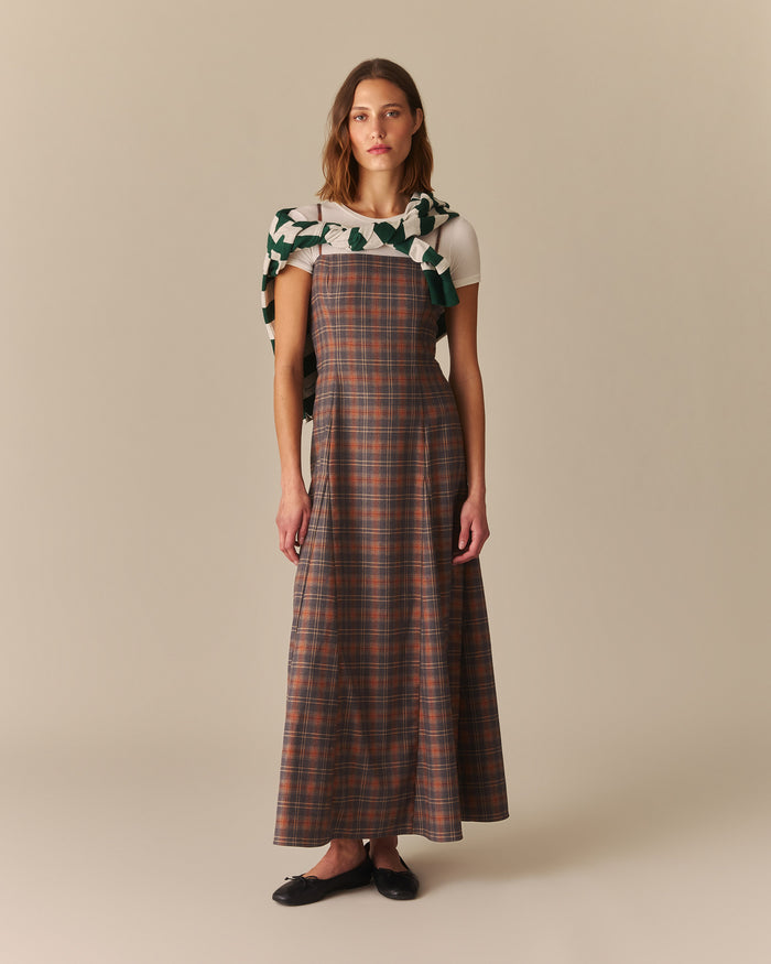 Veronica Ivy Plaid Long Dress Multi-Color Multi-Color / 14