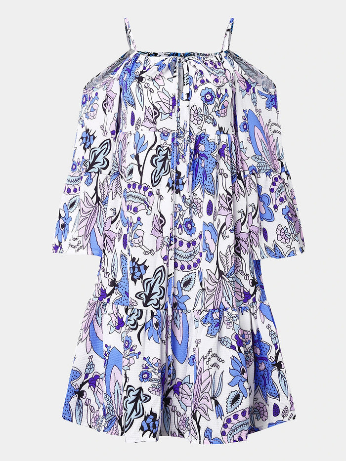 Vintage Bohemian Floral Mini Dress