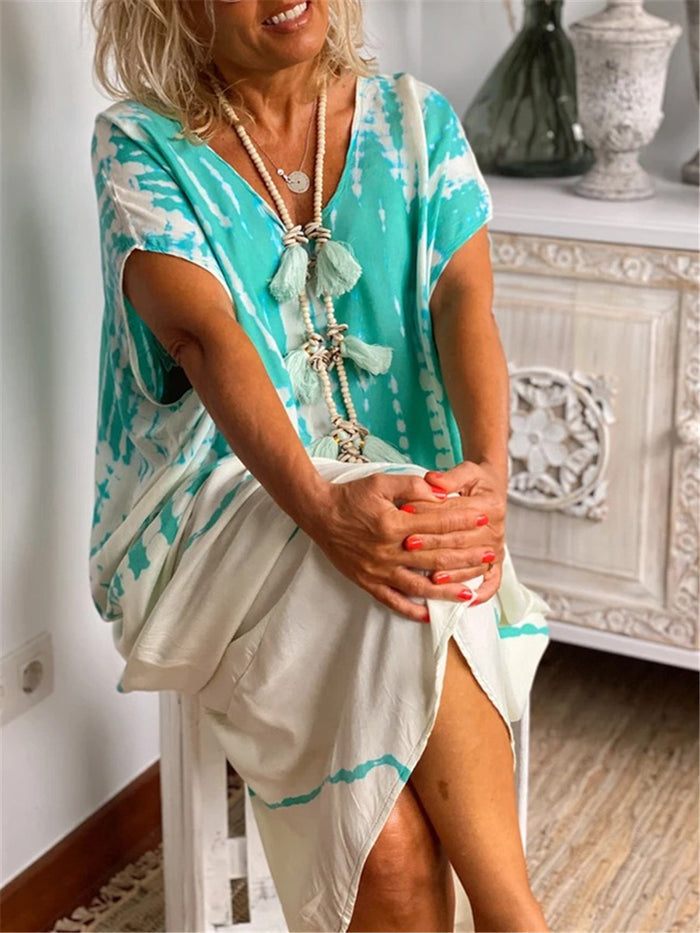 Vintage Bohemian Tie Dye Dress