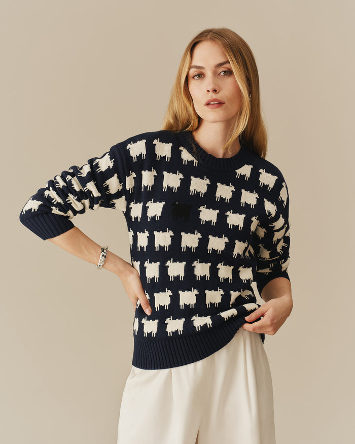 Women's Cotton Diana Edition Sweater Navy Navy / XS