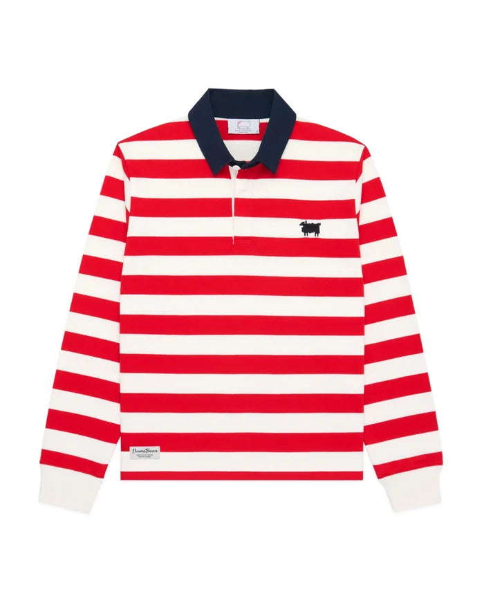 Warm & Wonderful Cotton Sheep Stripe Rugby Red
