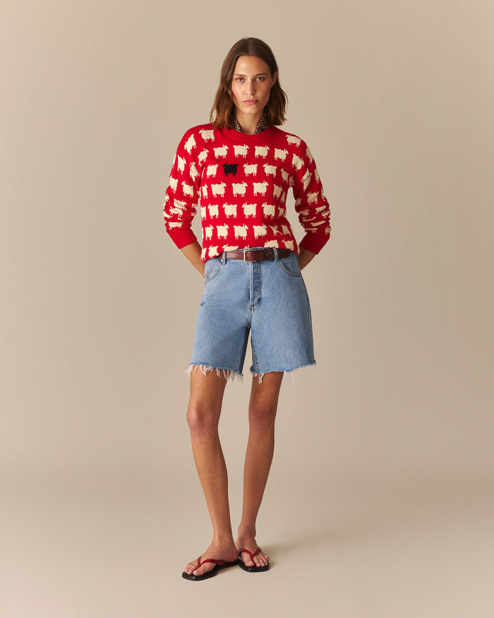 Warm & Wonderful Fitted "Diana Edition" Cotton Sheep Sweater