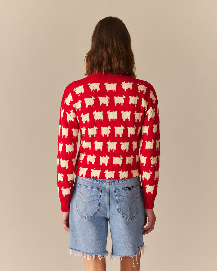 Warm & Wonderful Fitted "Diana Edition" Cotton Sheep Sweater