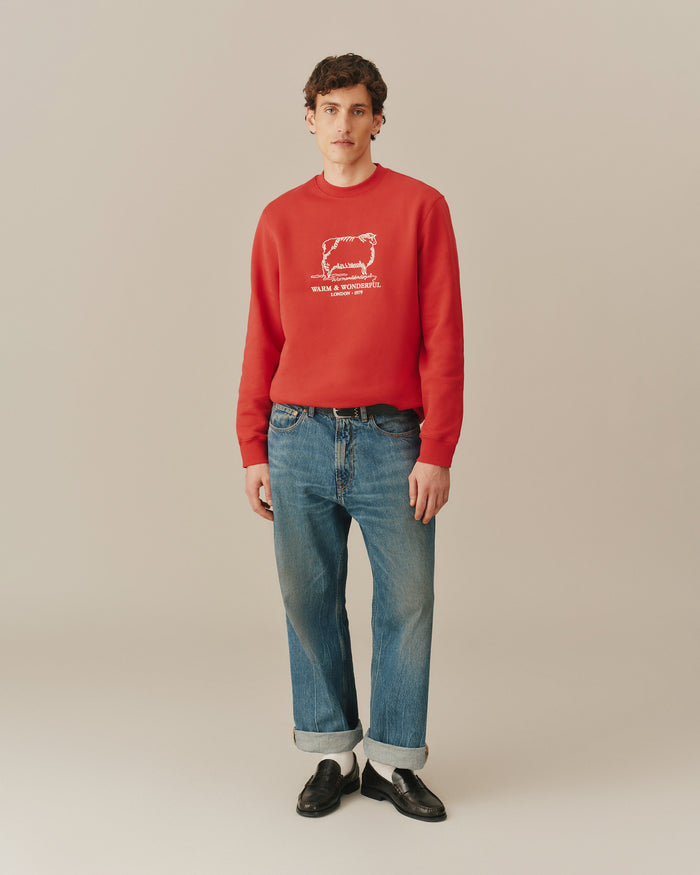 Warm & Wonderful Sheep Crewneck Red
