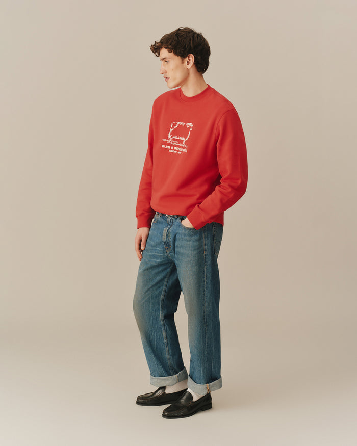 Warm & Wonderful Sheep Crewneck Red