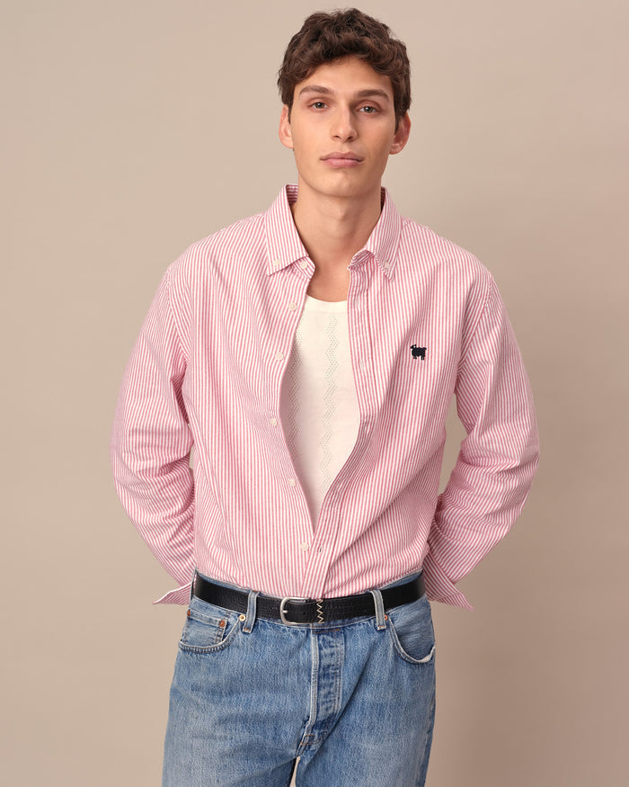 Warm & Wonderful Sheep Oxford Button Down Red