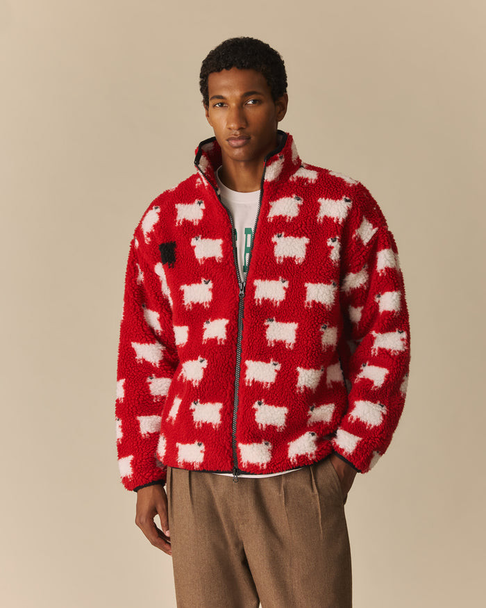 Warm & Wonderful Sheep Sherpa Jacket Diana Red