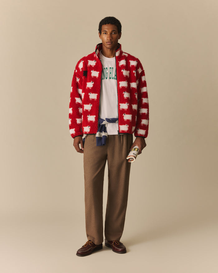 Warm & Wonderful Sheep Sherpa Jacket Diana Red