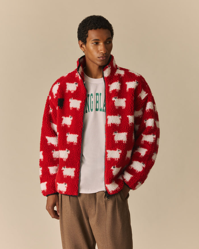 Warm & Wonderful Sheep Sherpa Jacket Diana Red