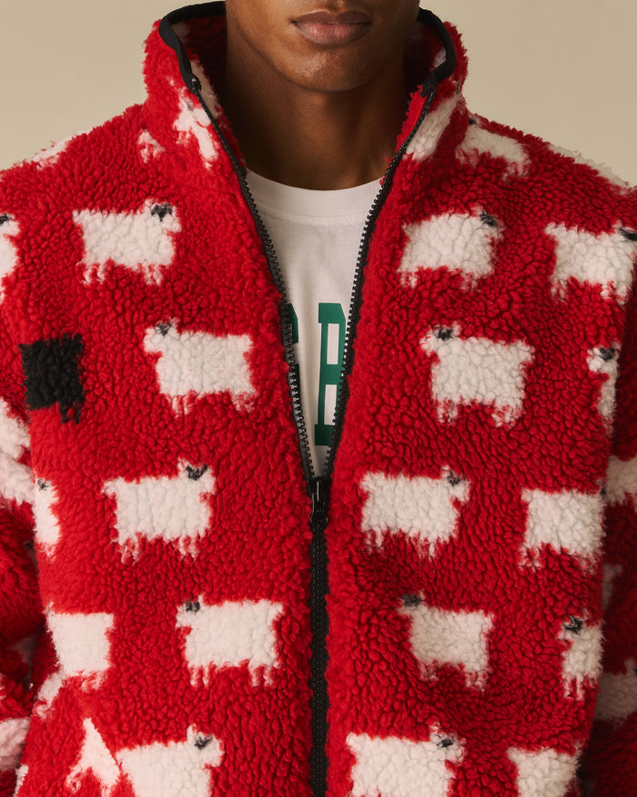 Warm & Wonderful Sheep Sherpa Jacket Diana Red