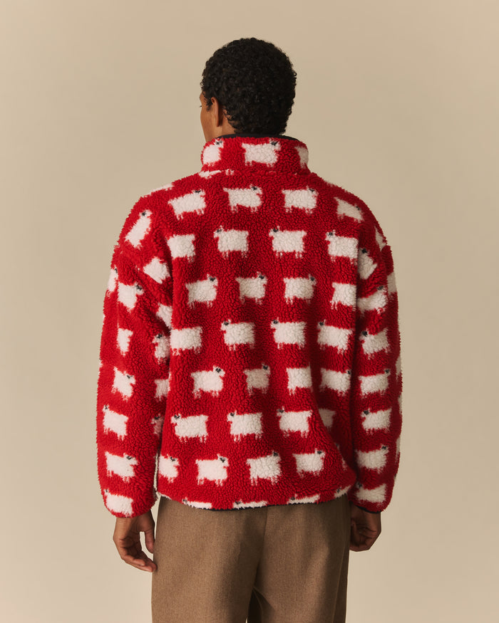 Warm & Wonderful Sheep Sherpa Jacket Diana Red
