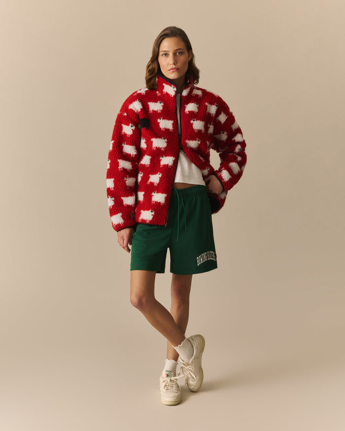 Warm & Wonderful Sheep Sherpa Jacket Diana Red