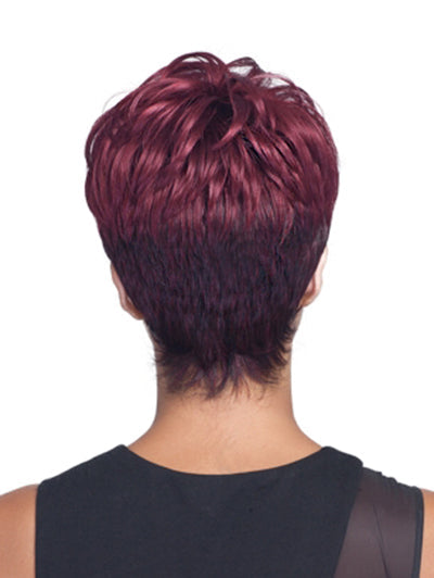 Wine Red Ombre Side Bangs Fashion Synthetic Wigs