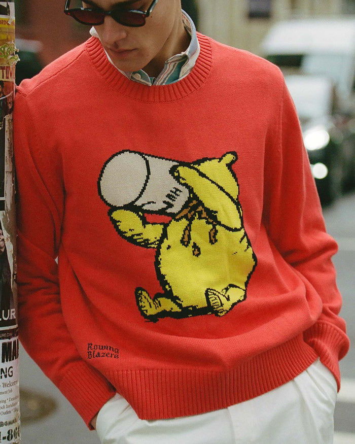 Winnie-the-Pooh Cotton Sweater Cherry Red