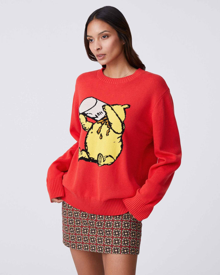 Winnie-the-Pooh Cotton Sweater Cherry Red
