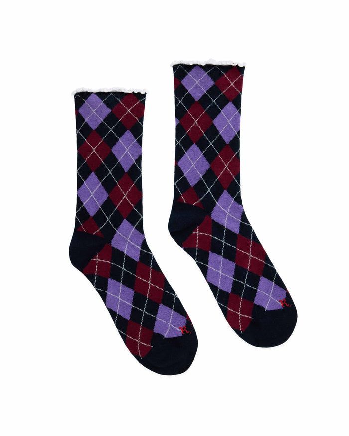 Women's Argyle Socks Purple Argyle