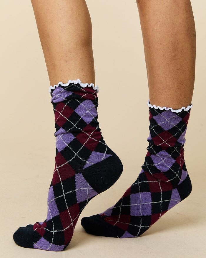 Women's Argyle Socks Purple Argyle