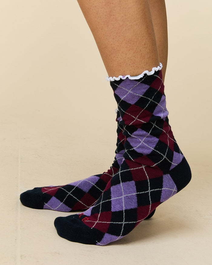 Women's Argyle Socks Purple Argyle