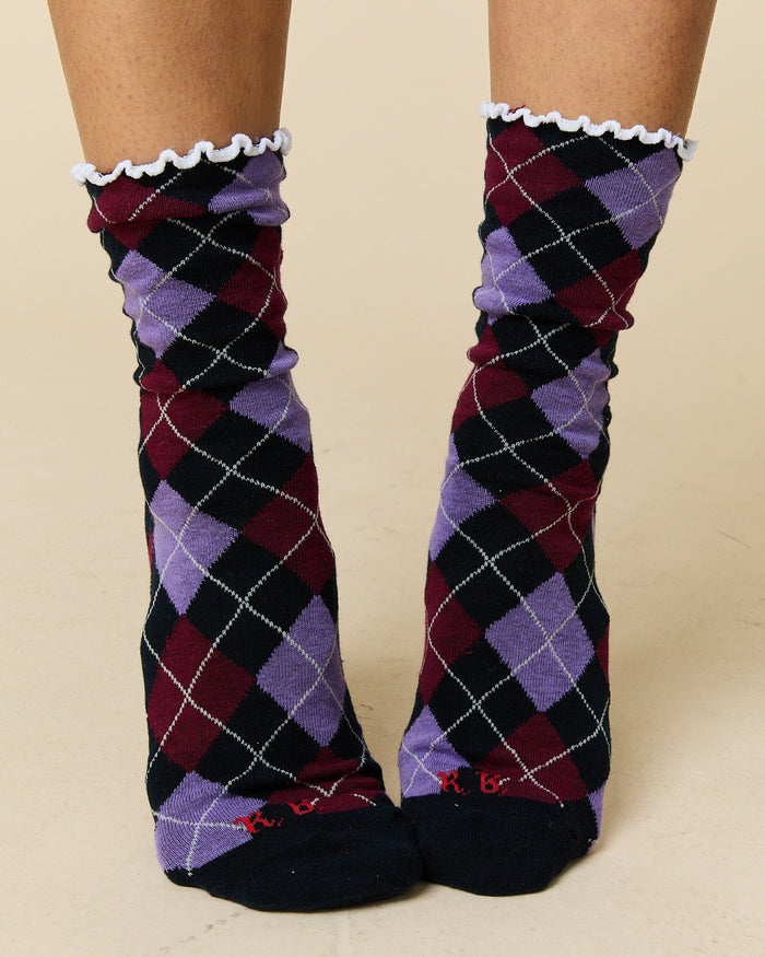Women's Argyle Socks Purple Argyle