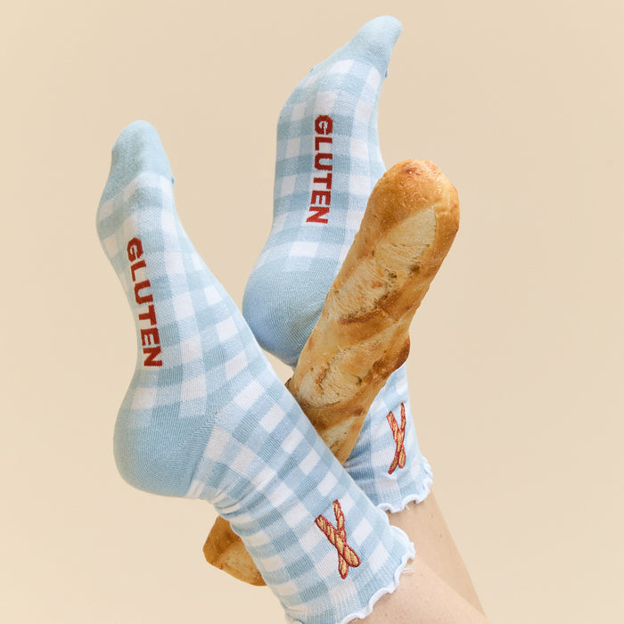 Women's Baguette Socks Blue/White Gingham