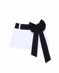 Women's Bow Pleated Skirt White