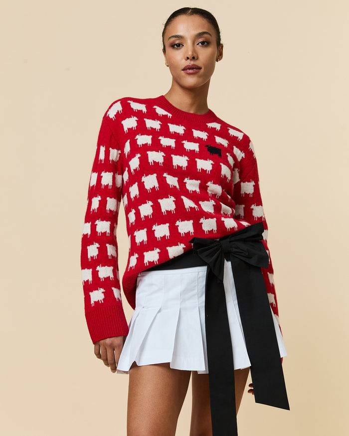 Women's Bow Pleated Skirt White